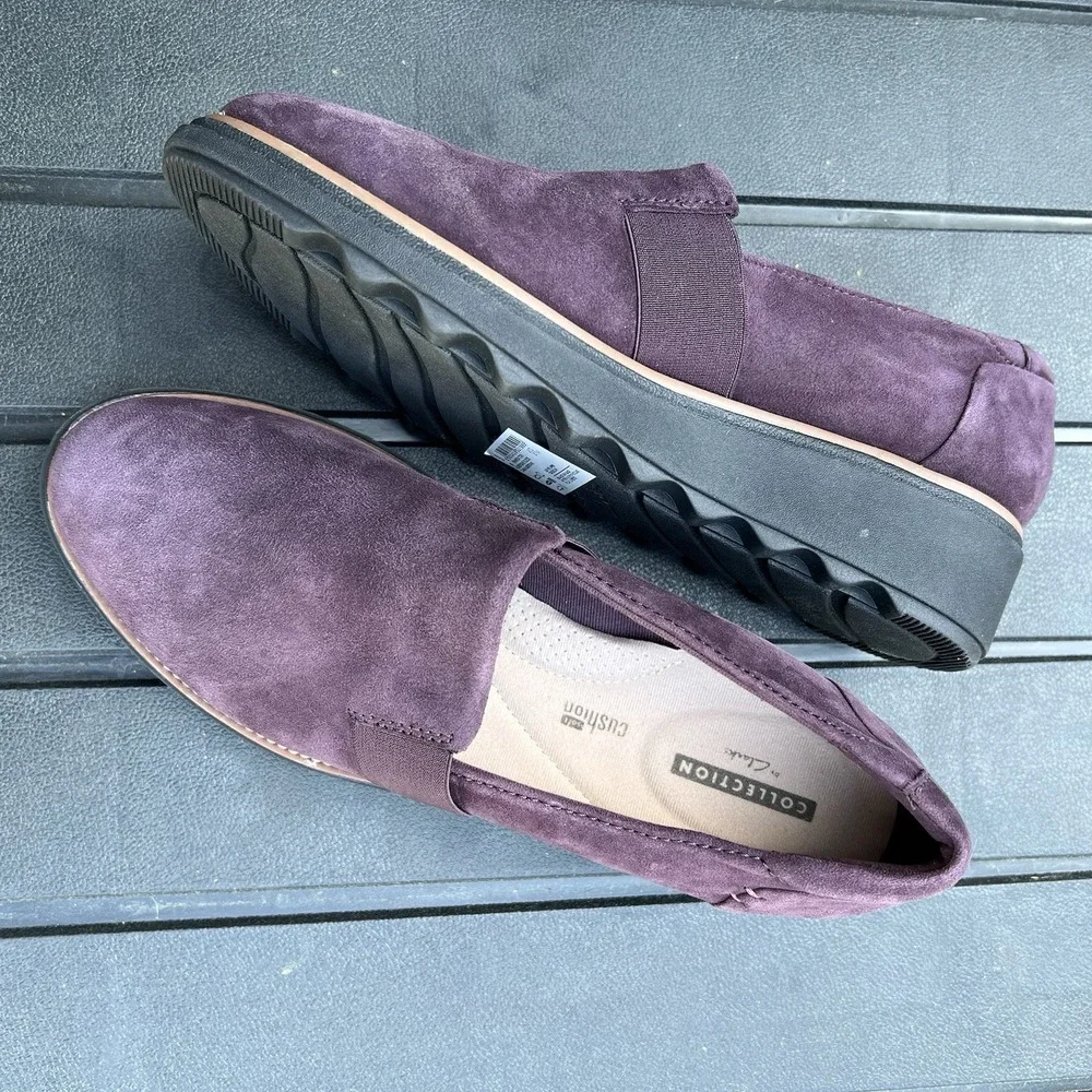 Clarks Collection Sharon Dolly Loafer Purple Suede Women's Size 7.5M Slip On NEW - Picture 6 of 9